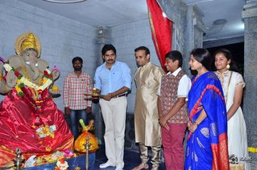 Pawan Kalyan At Andhra Prabha Office Ganesh Pooja